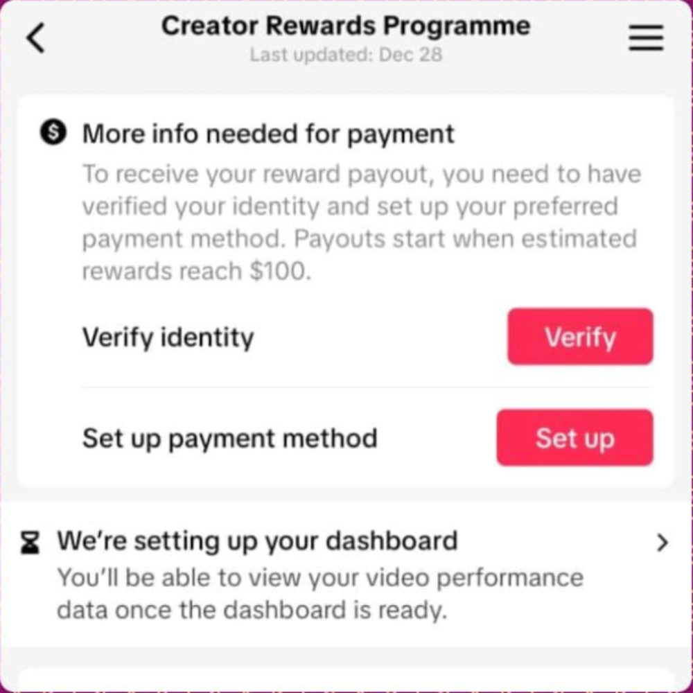 Compte Tiktok ( monétisation activée )
